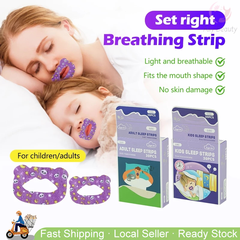 🇸🇬 30Pcs/Box Breathing Correction Stickers Adults Night Orthopedic Nose ...