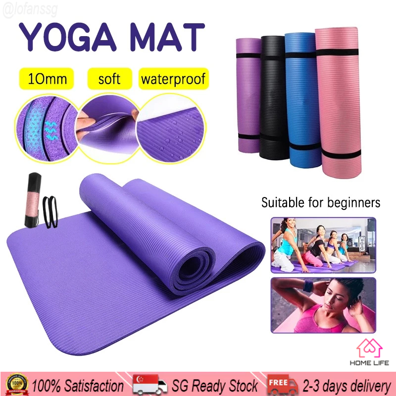 [SG] 10MM Extra Thick NBR Yoga Mat Anti-skid Sports Fitness Mat 6MM ...