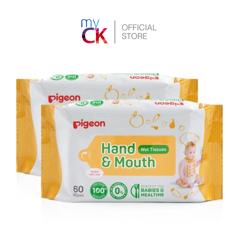 Pigeon Hand & Mouth Baby Wipes (Twin Packs) 2x60's (6/12/24 packs ...