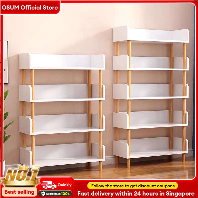 White 6 Tier Book Rack Versatile Storage Rack Home Organizing Shelves ...