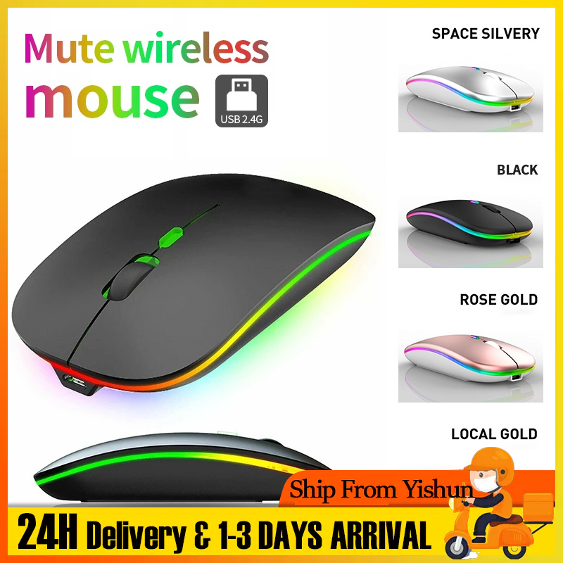 【ready stock】 2.4GHz Wireless Mouse Rechargeable Silent Wireless Mute ...