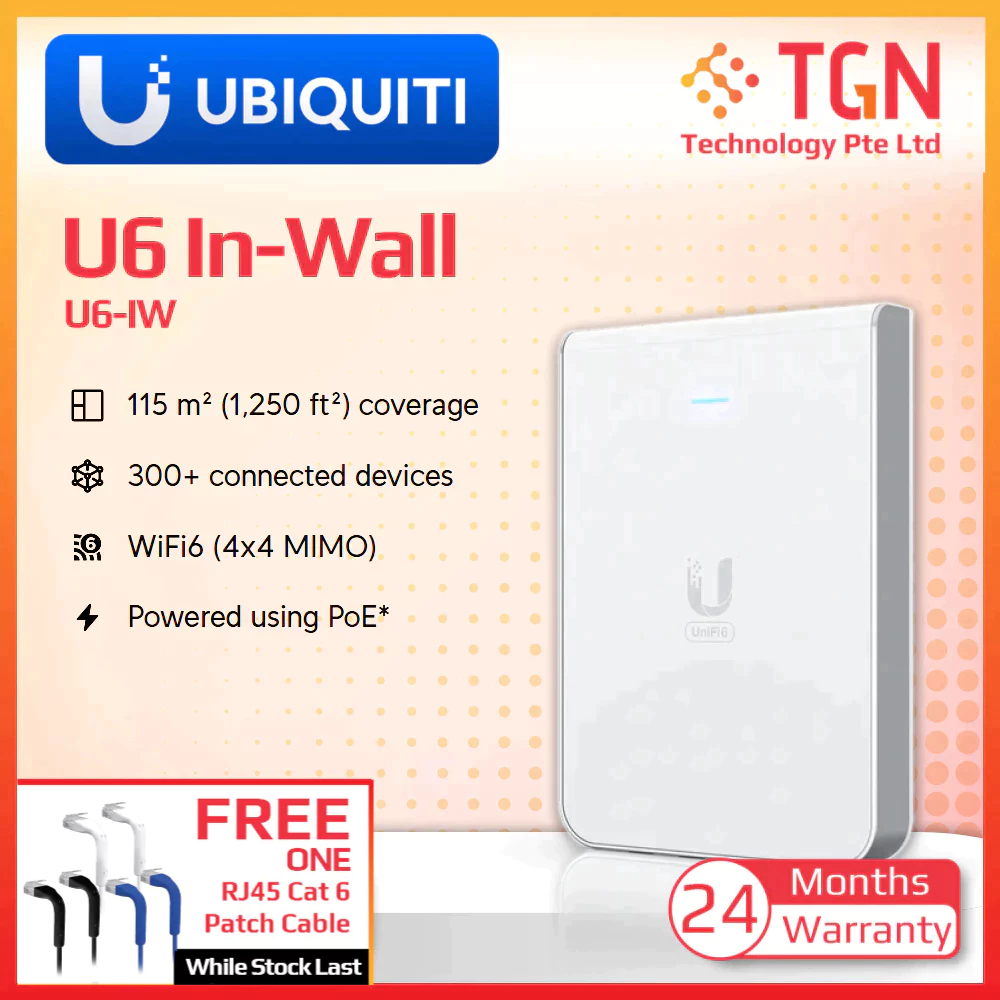 Ubiquiti Wifi6 Access Point In-Wall (U6-IW) Access Point U6 Ubiquiti Wifi6 Access Point In-Wall (U6-IW) Access Point U6