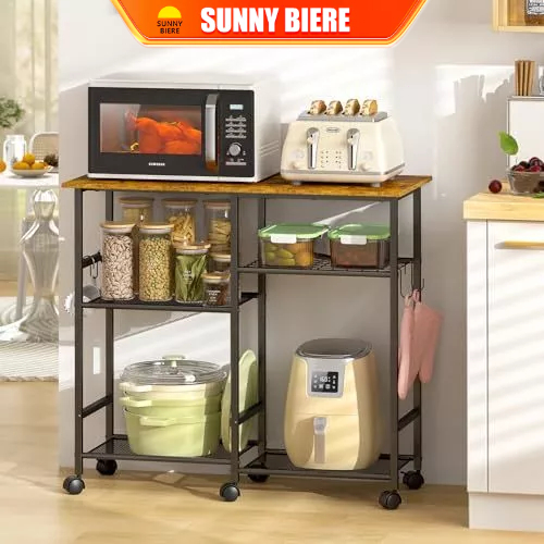 SNB Multipurpose Kitchen Storage Rack With Wheel Microwave Oven Shelf ...