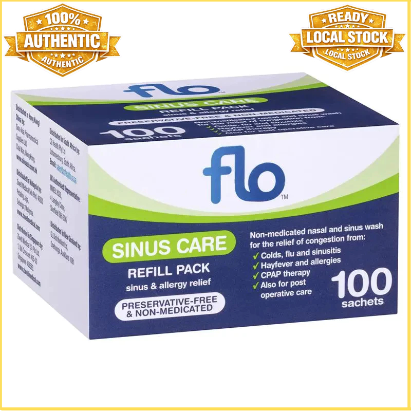 FLO Sinus Care Refill 50/100 Sachets Colds Flu Breathe Easy Daily Use ...