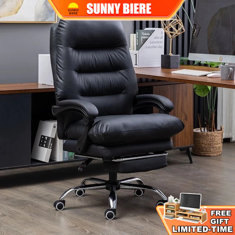 SNB Leather Computer Chair Office Chair Adjustable Comfort Reclining ...