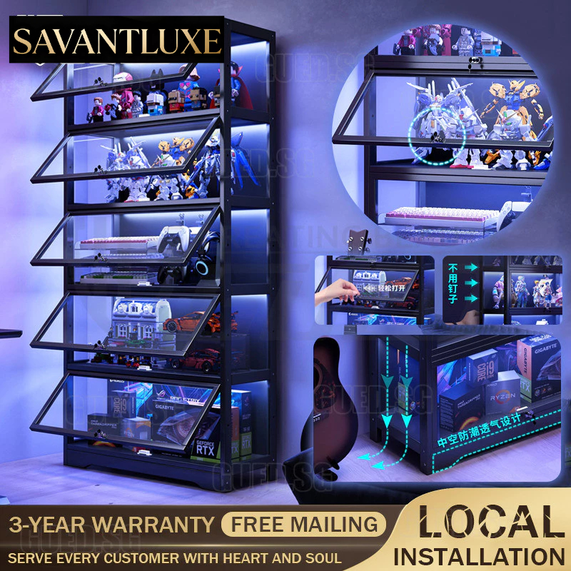 With Light and Lock Lego Acrylic Transparent Display Shelf Building ...