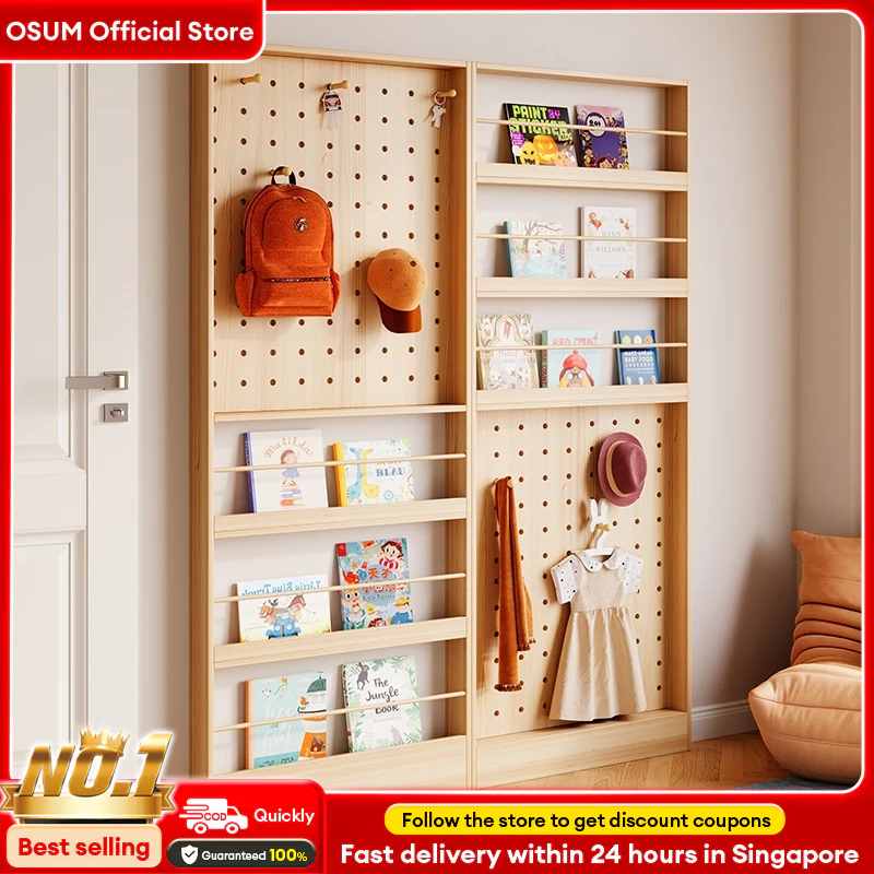 Ultra-Thin Solid Wood Pegboard Wall Cabinet – Narrow Hanging Storage ...