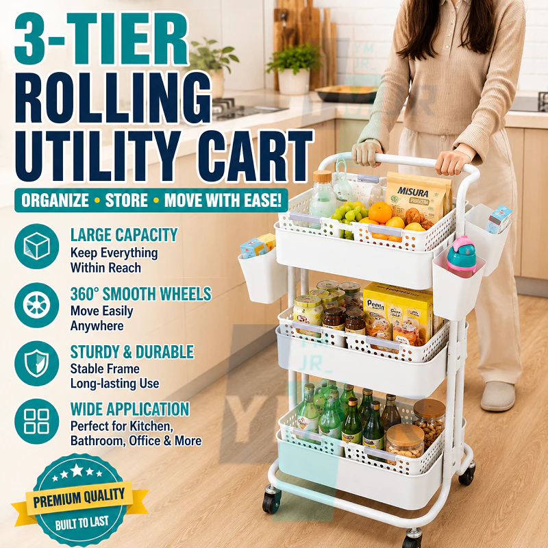 【Local Ready Stock】 3 Tier Trolley Rack Quality Baby Storage Rack ...