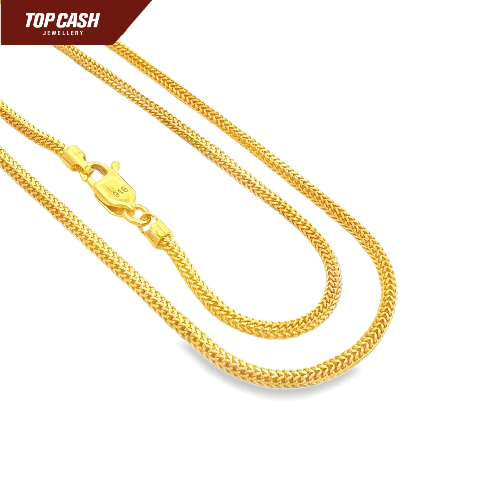 Top Cash Jewellery 916 Gold Small width Rounded Chain | Shopee Singapore