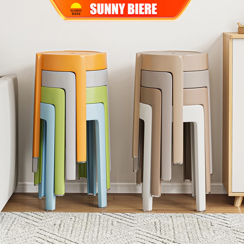 SNB Upgraded Stackable Plastic Thickened Stool Chair Dining Chair Set ...