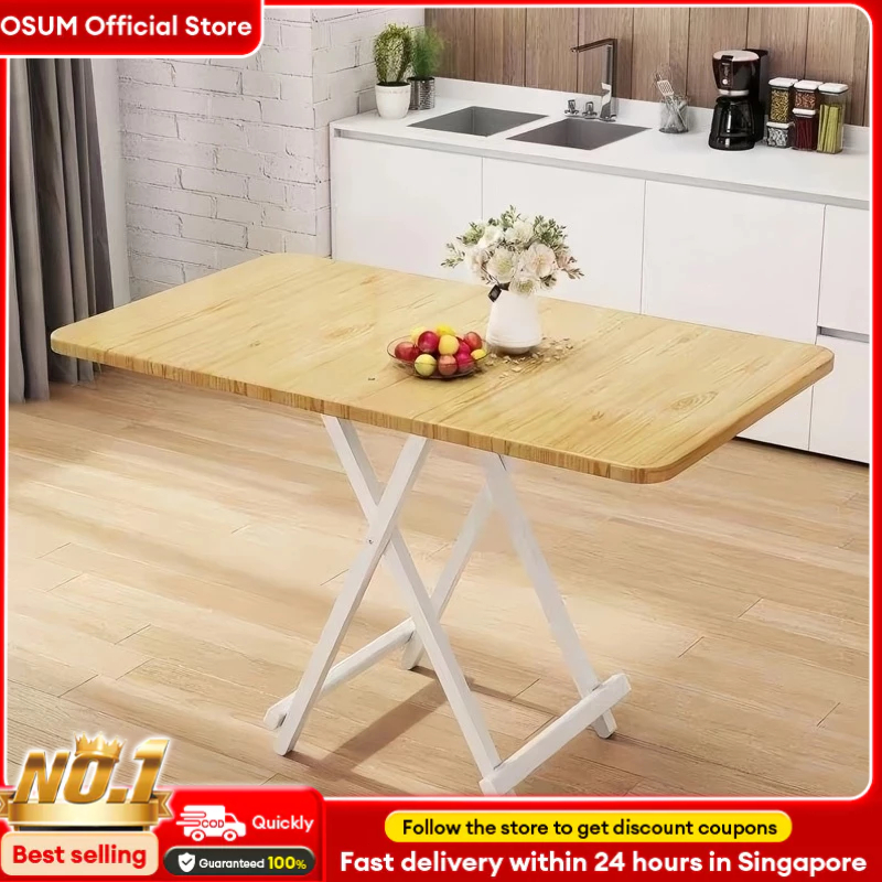 OS Modern Foldable Wooden Dining Table Portable Coffee & Kitchen Table ...