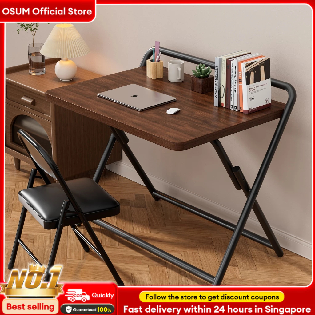 OS【Foldable】Student study table With Shelf Portable Computer Table ...