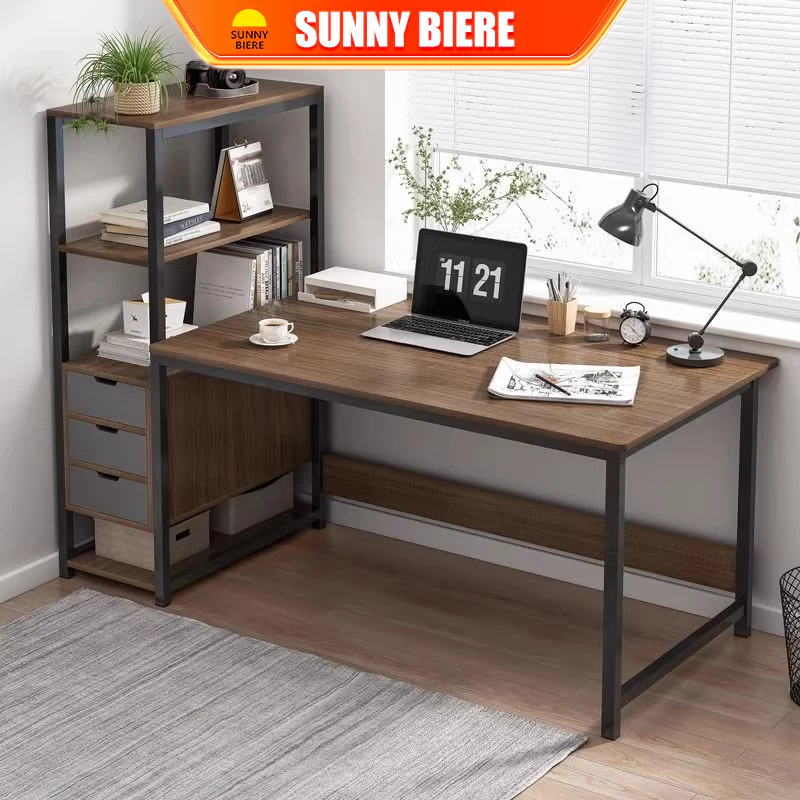 SNB 120cm Study Table With 4 Tier BookShelf Office Computer Desk Home ...