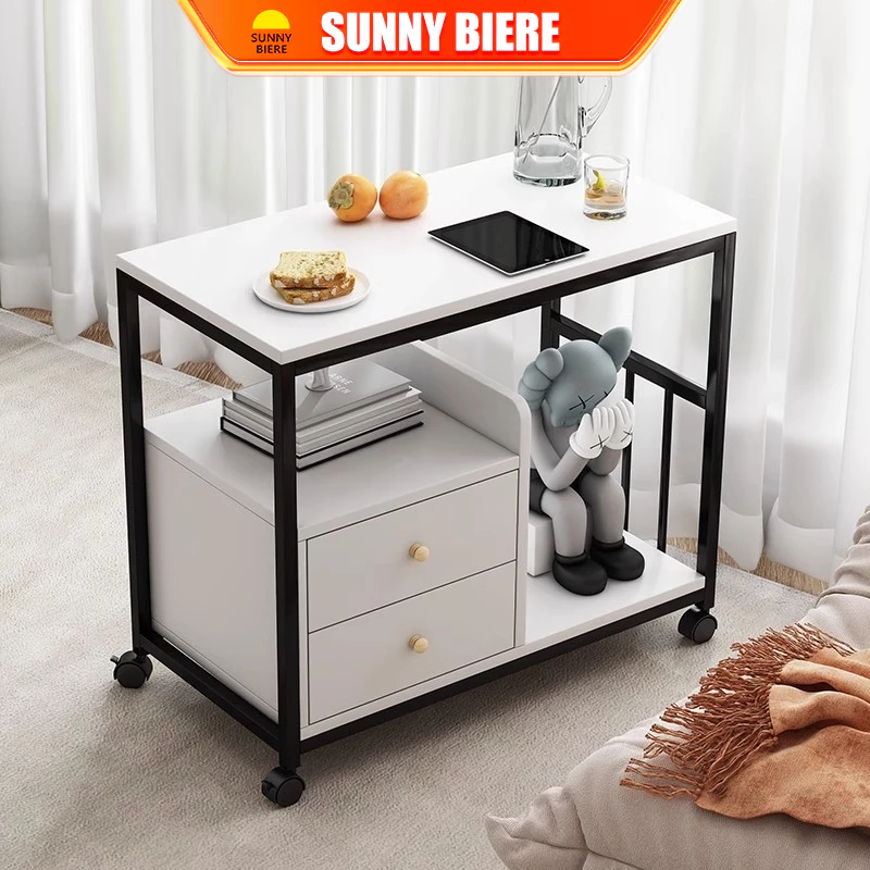 SNB Living Room Movable Side Cabinet With Wheels Small Coffee Table ...