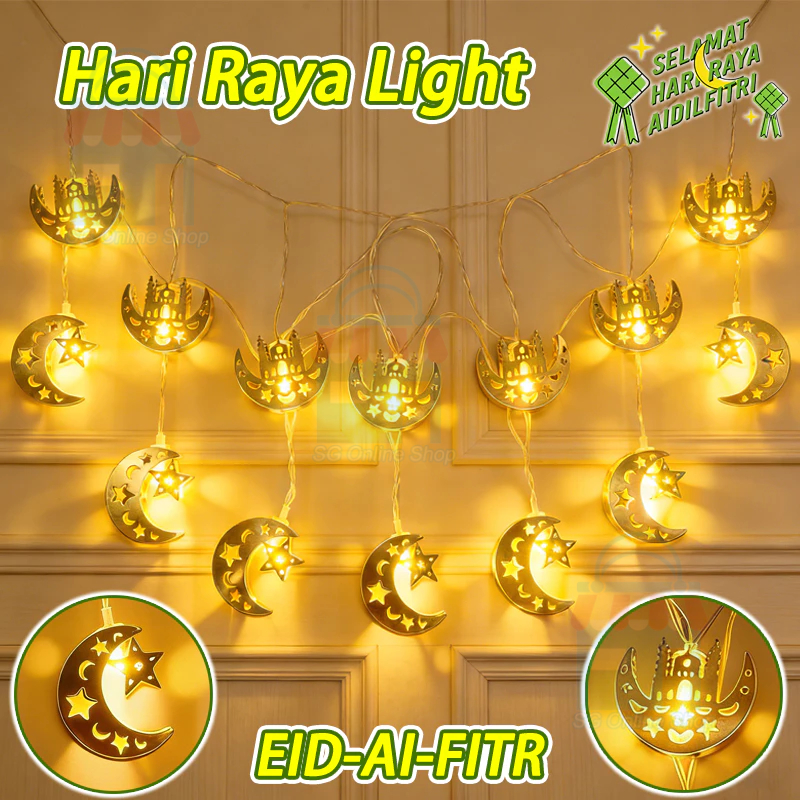 Hari Raya Lights 3M 20LED Light Strip StarMoon&Masjid Fairy Lights ...