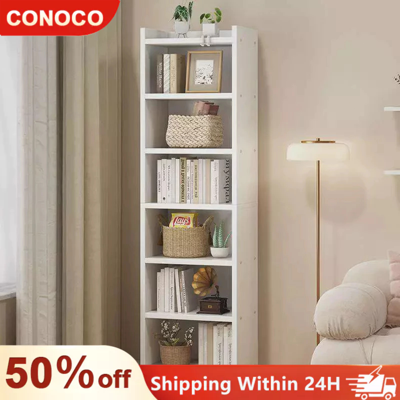 Picture of COCO White Solid Wood Bookshelf Freestanding Simple Eco Friendly Home ...