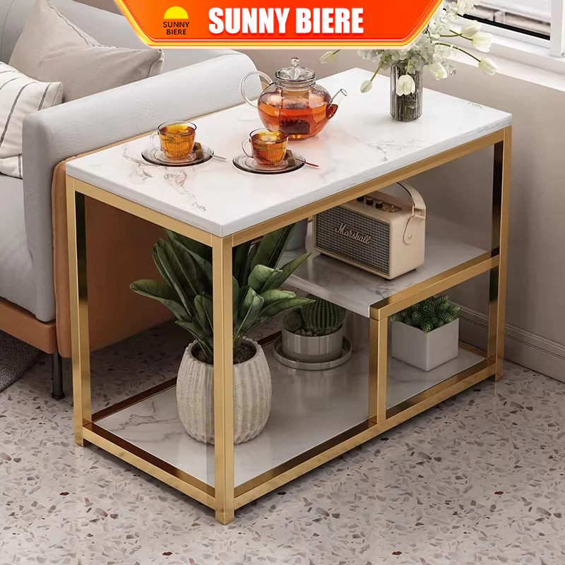 SNB Modern Design Tea Table Sofa Side Table Imitation Marble Square ...