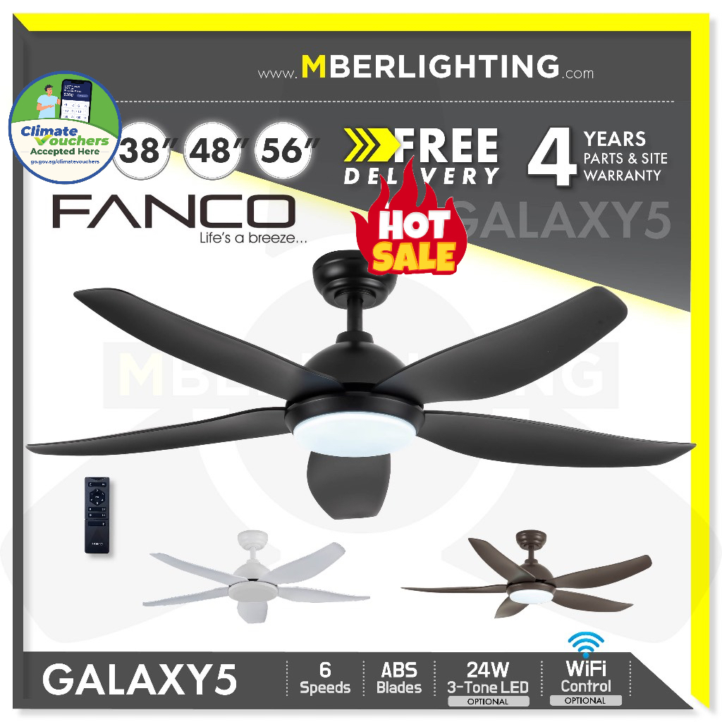 [Fast Cooling] Fanco Galaxy 38/48/56” high-speed ceiling fan for new ...