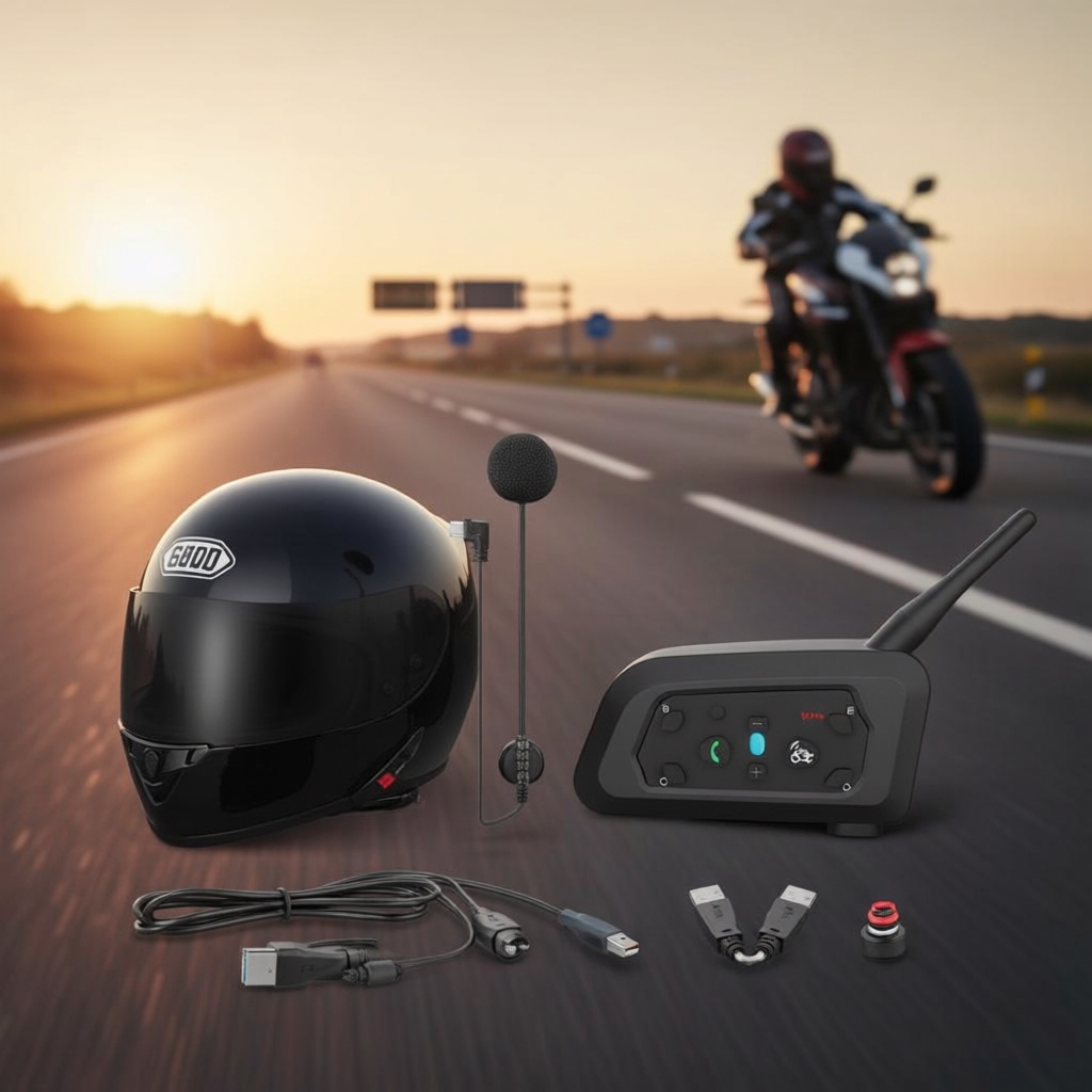 V6 Pro Plus Motorcycle Helmet Bluetooth 5.1 Type C Headphone IP65 ...