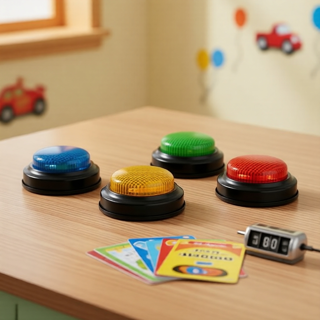 Kids Interactive Quiz Buzzer: Sound & Light Game Response Button ...