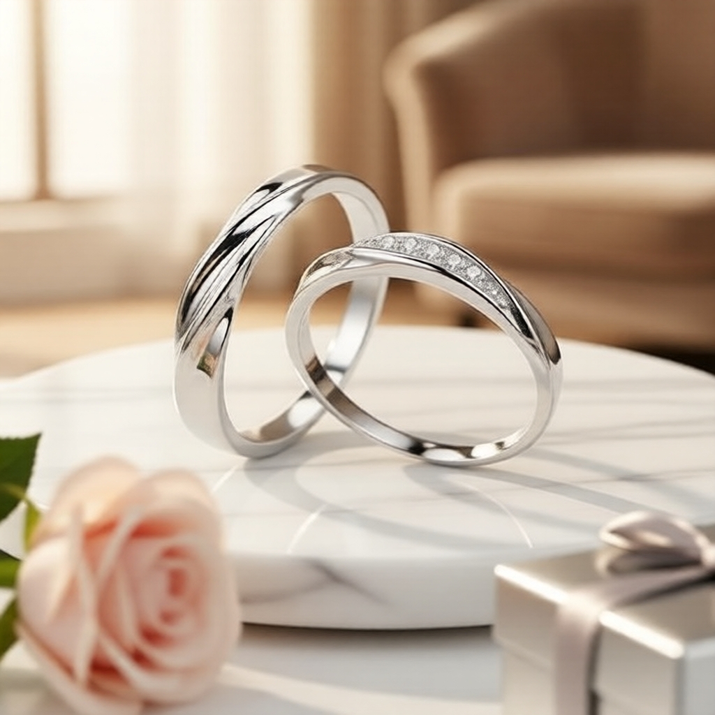 Simple Korean Couple Rings, Adjustable Opening Bands | Shopee Singapore