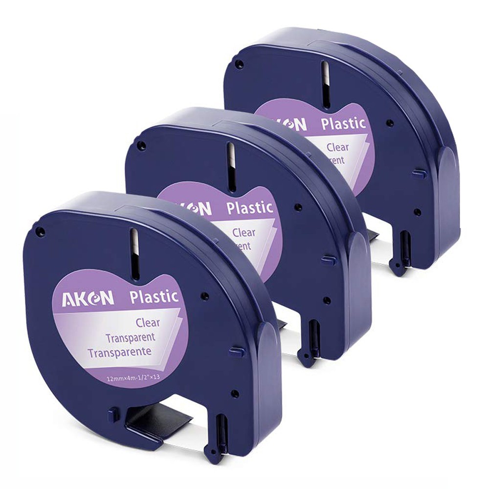 3 Pack Compatible DYMO LetraTag Refills 16952 12267 S0721530 Black on ...