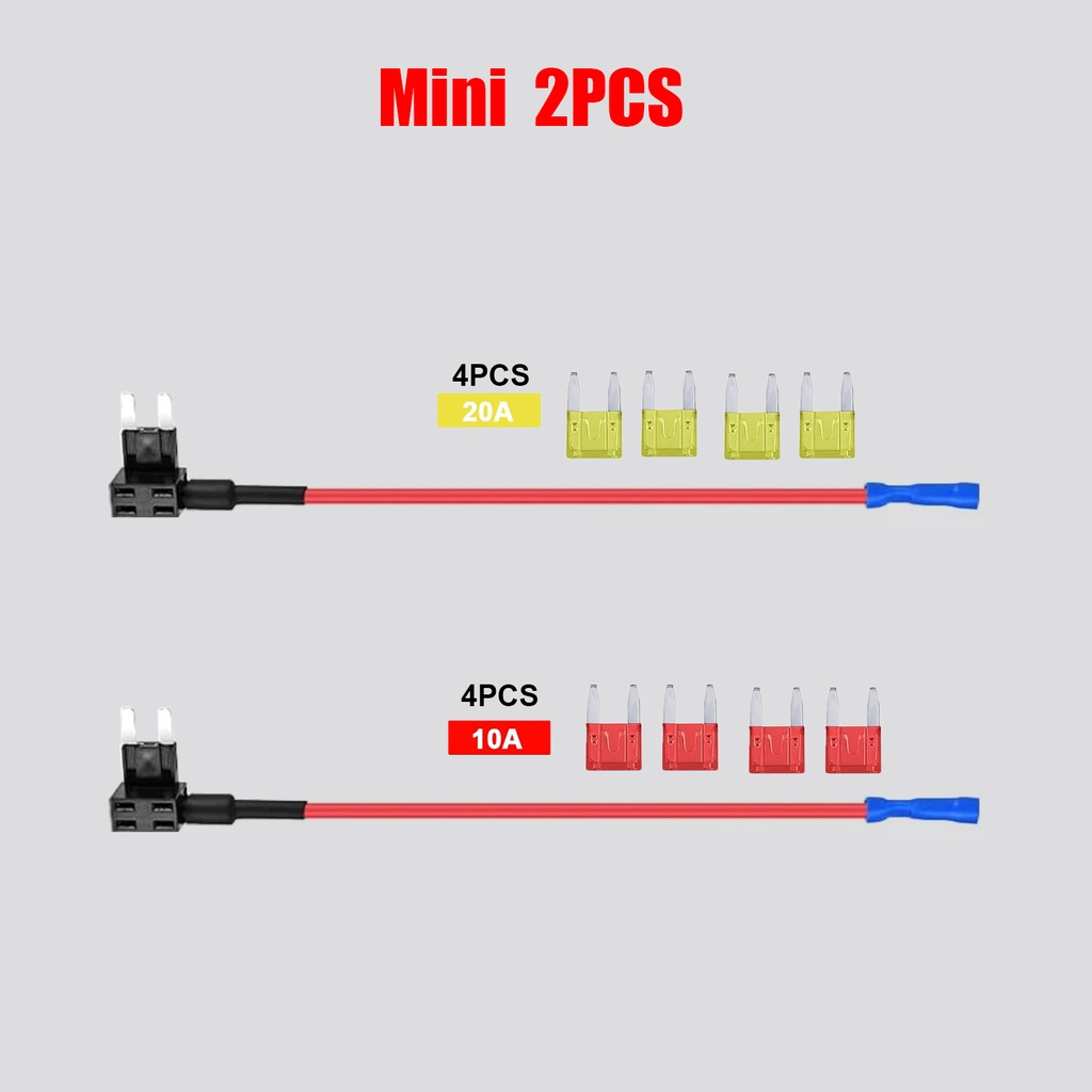 Mini Blade Fuse Holder Fuse with 10A, 20A Fuse - Tap 12V Car Add-a ...