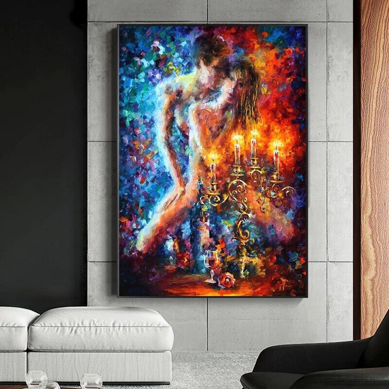 Super Passion Sexy Painting Naked Woman and Man Abstract Body Art