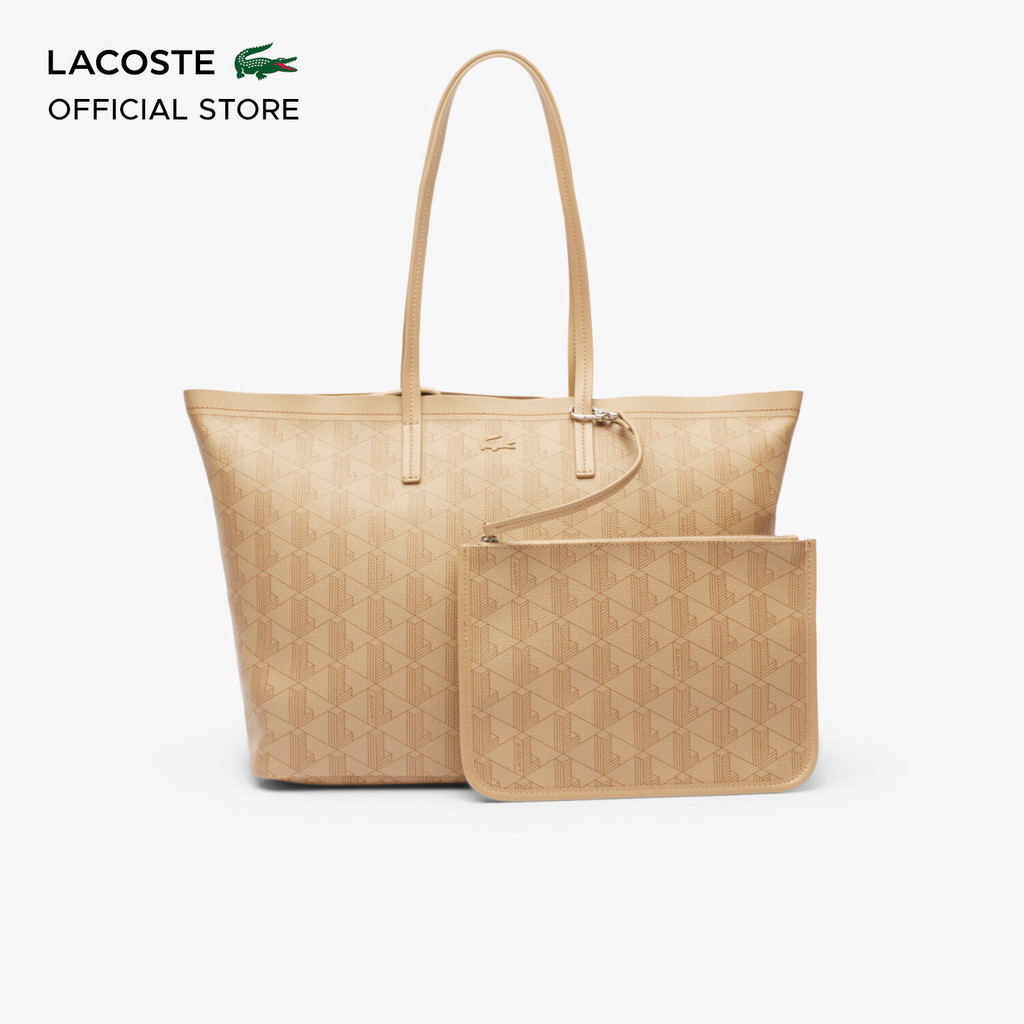 Lacoste Women Zely Grained Tote with Pouch Shopping Bag