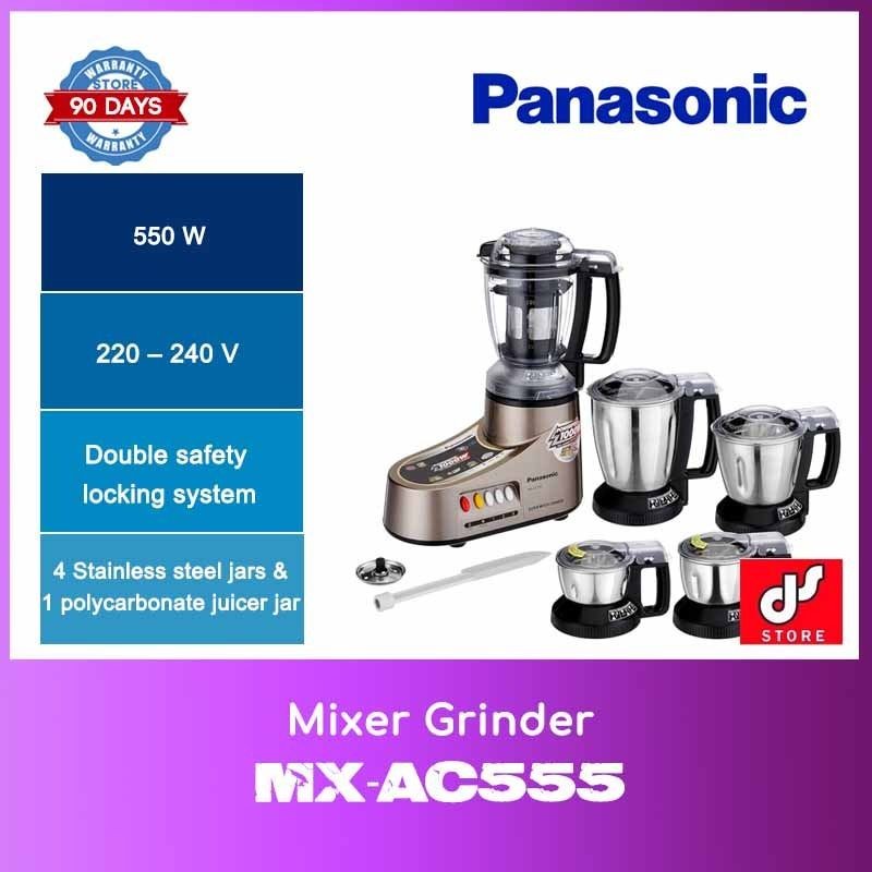 Panasonic MX-AC555 550W Mixer Grinder 5 Jars WITH 3 MONTHS WARRANTY ...