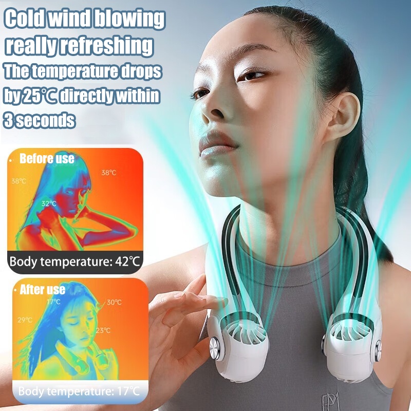 Mini Neck Fan Bladeless Cooling USB Rechargeable listing photo 3