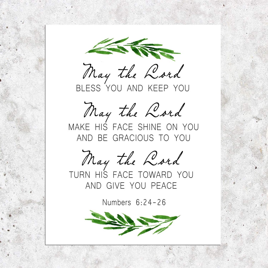 Numbers 6:24-26 Scripture Art May the Lord Bless You and Keep You ...