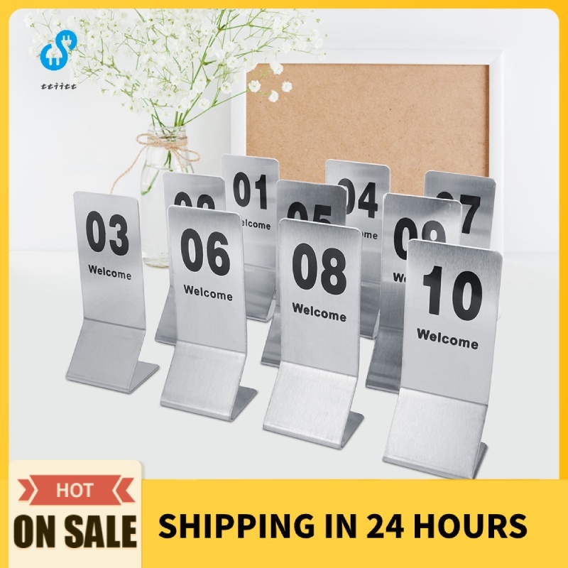 Table Numbers Props Stainless Steel Restaurant NO.1-100 Double-side ...