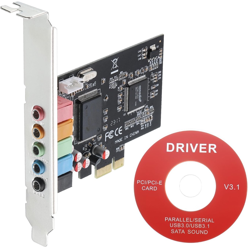 【Direct from Japan】uxcell PCIe Sound Card Built-in 5.1 Stereo Audio ...