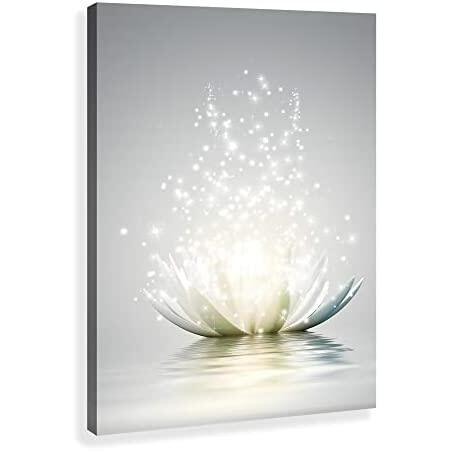 White Lotus Flower Canvas Wall Art Zen Decor For Bedroom Abstract ...
