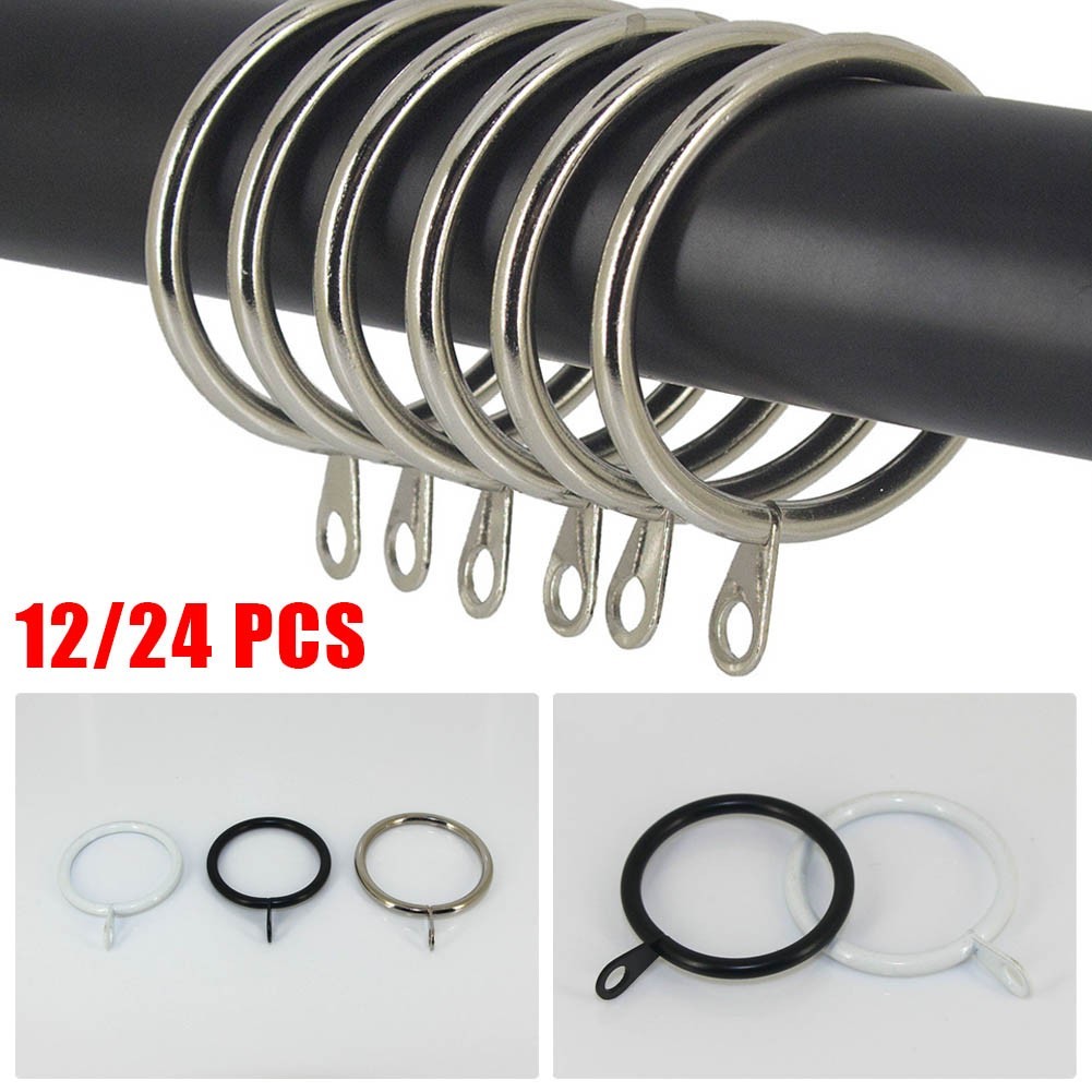 Metal Curtain Rings Hanging Hooks for Curtains Rods Pole Voile Heavy ...