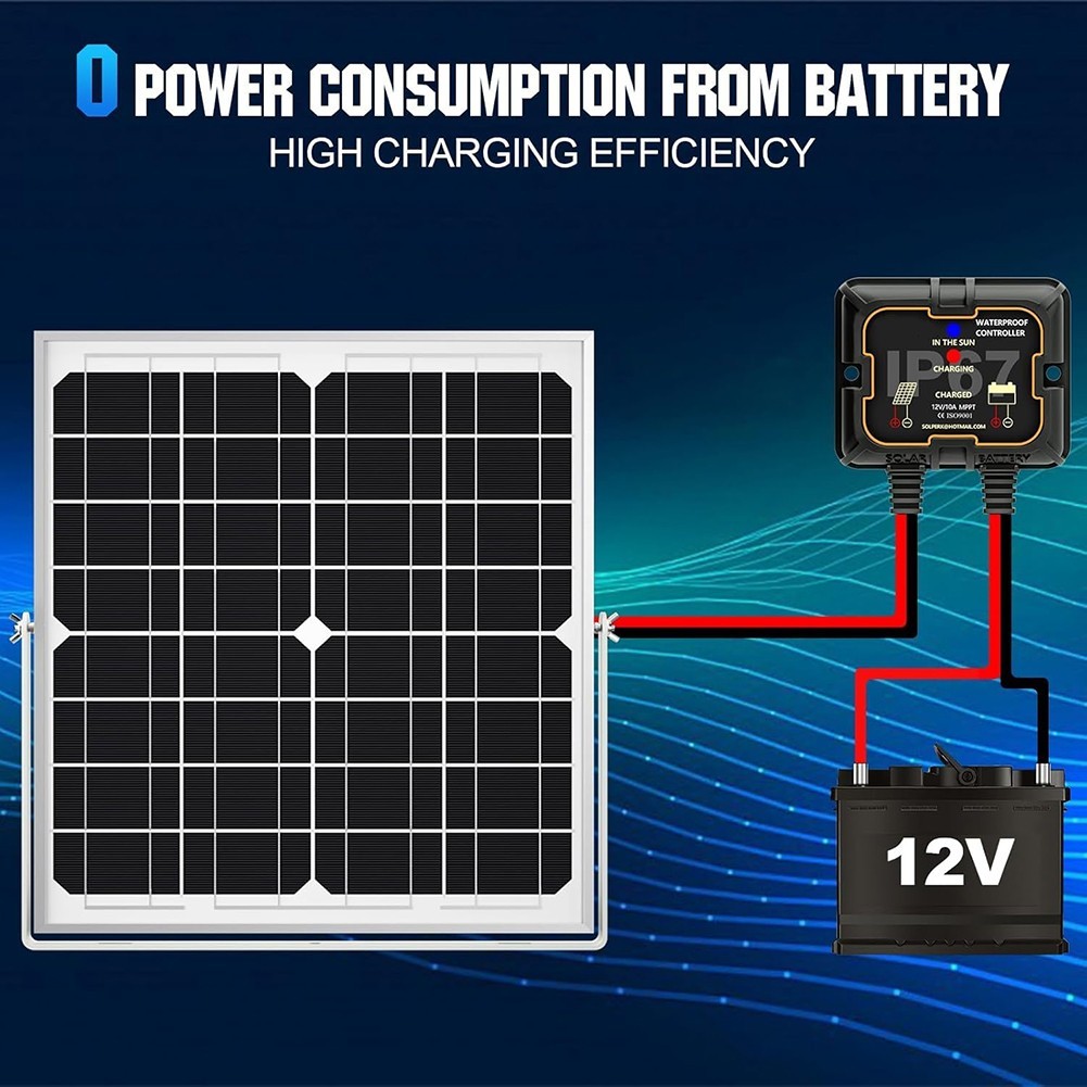 [New]IP67 Waterproof MPPT Solar Charge Controller 12V10A Smart Solar ...