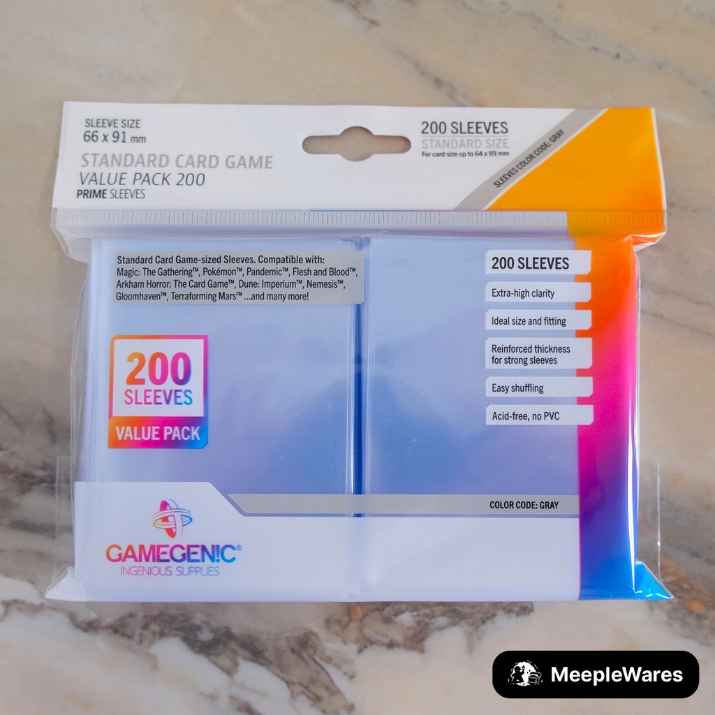 GameGenic Standard (66 x 91mm) Card Game Value Pack - 200 PRIME Sleeves ...