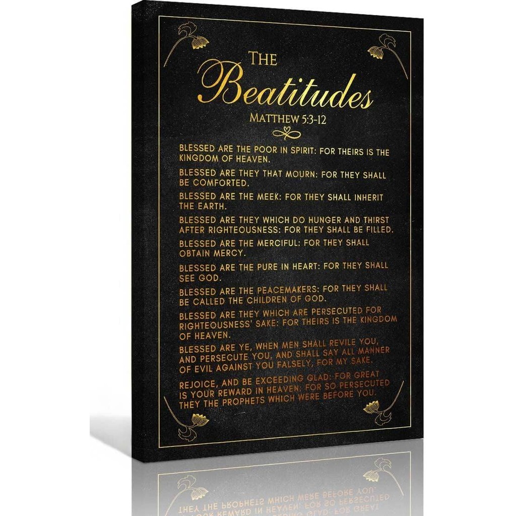 The Beatitudes Matthew 5 3-12 Bible Verse Wall Art Scripture Poster ...