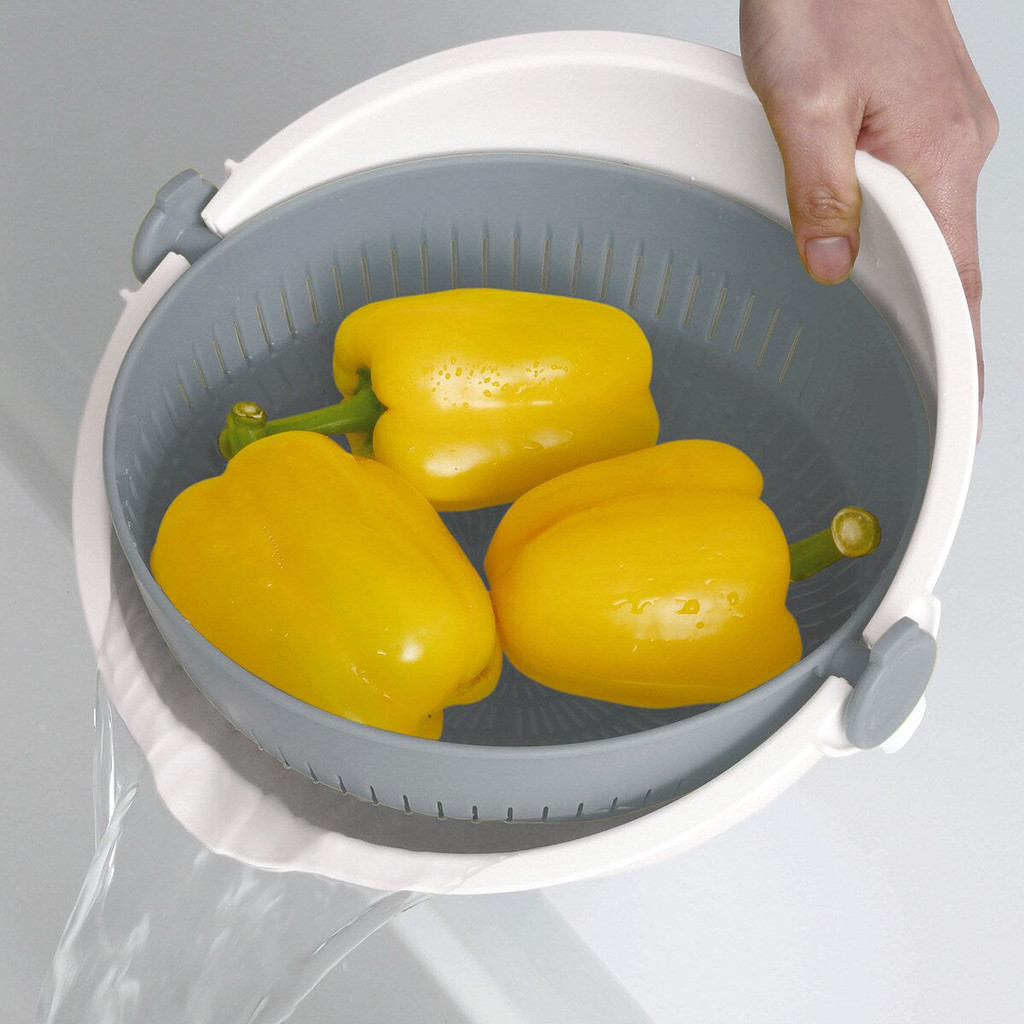 ROTATING COLANDER BOWL SET LARGE GY | Shopee Singapore