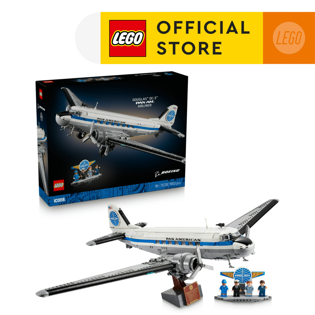 LEGO Icons 11378 Douglas DC-3 PAN AM Airliner (1903 Pieces), Building Block, Toys, Bricks