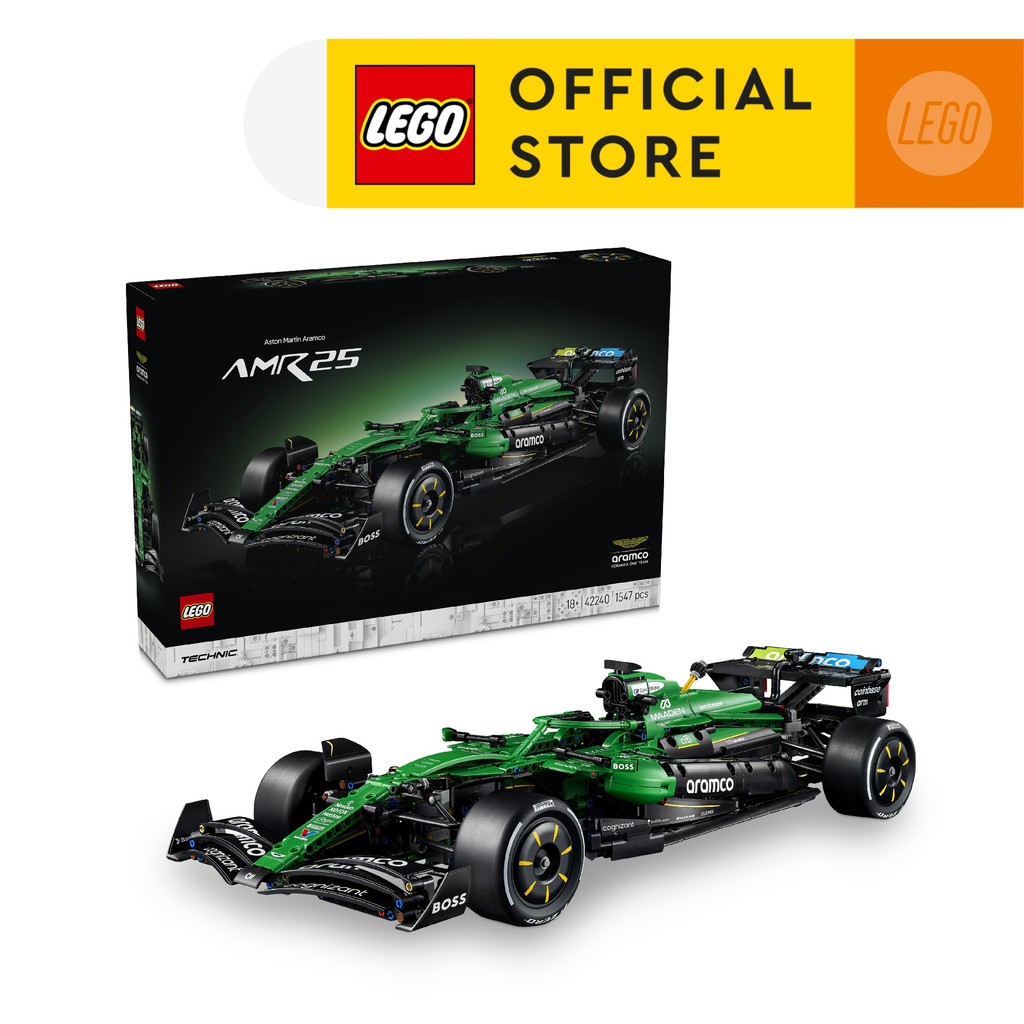 LEGO Technic 42240 Aston Martin Aramco AMR25 F1 Car (1547 Pieces), Building Block, Toys, Bricks