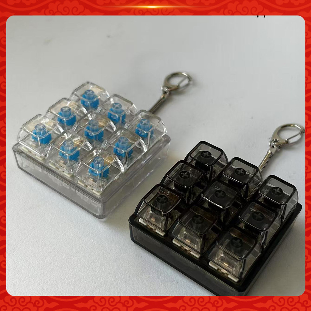 SPB-9 Keys Keyboard Fidget Keychain Stress Anxiety Relief Portable ...
