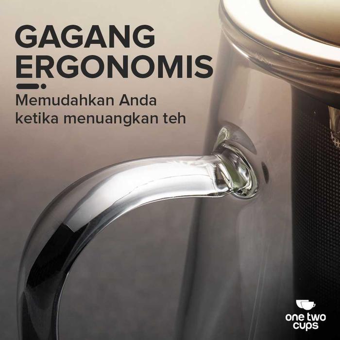 Teko Kaca Teh dengan Saringan Stainless Steel Peralatan Minum Infuser Teapot Pitcher Tahan Panas Api - Gambar 4