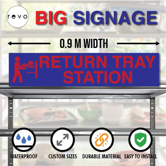 BIG FOOD RETURN TRAY ACRYLIC SIGN | NOTICE, INSTRUCTION & ACTION ...