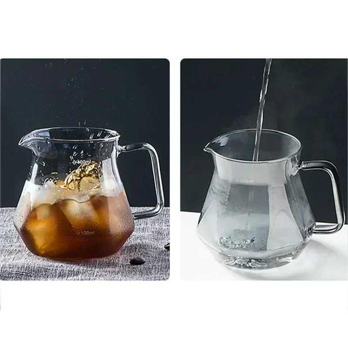 One Two Cups Teko Kopi Coffee Server V60 Drip Pour Over Kaca 600ml - Gambar 3