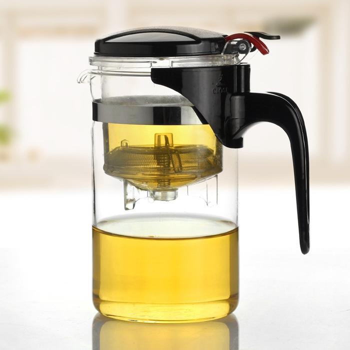Teko Teh Beling - Tea Pot dengan Saringan - Teko Kaca - Teapot Plastik Stainless - Gambar 2