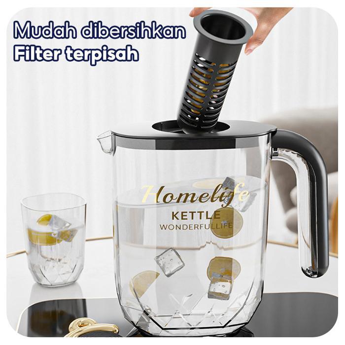 Set Teko Teh Saringan / Pitcher Teh Transparan / Teko Teh Plastik / Teko Jus Buah / Pitcher Air - Gambar 2