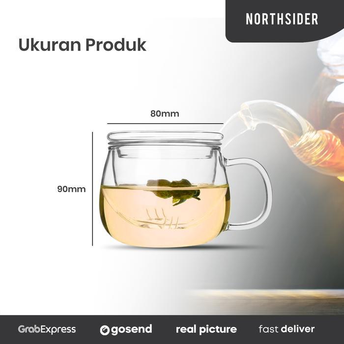 Tea pot glass infuser 300ml teko teh saringan kaca - 7A-F016 - Gambar 2