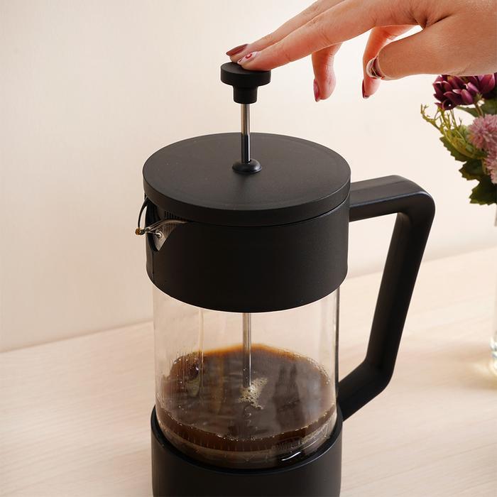 AZKO Culinart Teko Kopi French Press Borosilicate - Hitam Coffee Maker Pot Food Grade Plunger Kopi - Gambar 3